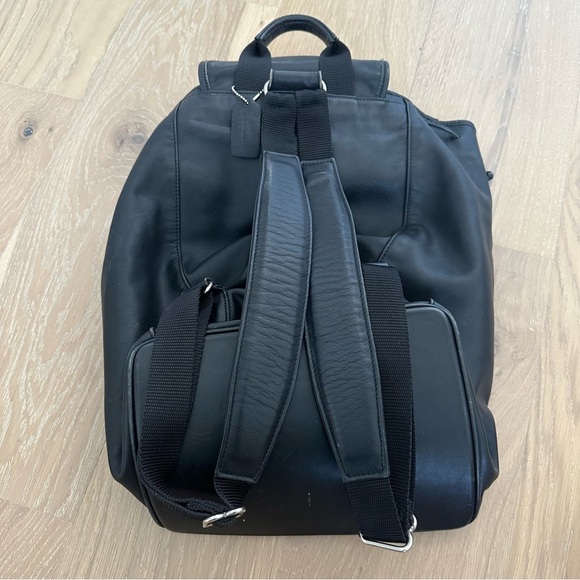 Coach Drawstring Bucket Bag Black Backpack Leather Vintage Tote Daypack Travel - Picture 3 of 15
